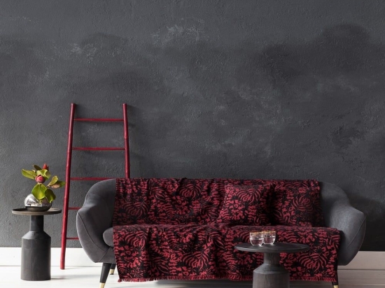 Ριχτάρι Dusk Ruby Red Nima Πολυθρόνα 180x180cm Chenille-Acrylic