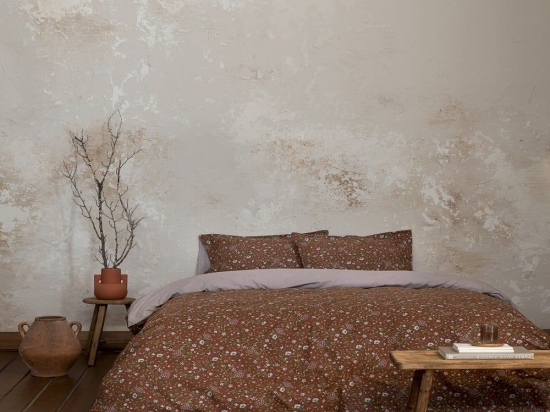 Σεντόνια Wild Flower (Σετ 3τμχ) Brown Nima Μονό 170x260cm 100% Βαμβακερή Φανέλα