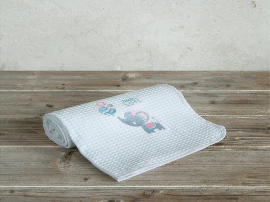 Κουβέρτα Βρεφική Little Love Πικέ Grey-Pink Nima Αγκαλιάς 80x110cm 100% Βαμβάκι