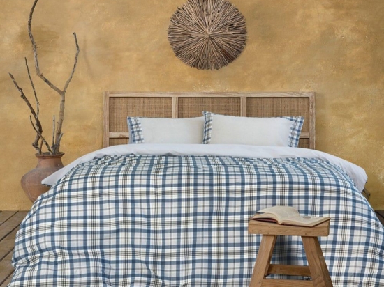 Σεντόνια Ombre (Σετ 3τμχ) Blue-Grey Nima Μονό 170x260cm 100% Βαμβάκι