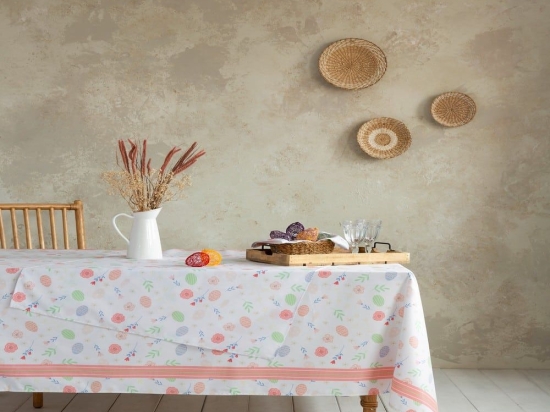 Τραπεζομάντηλο Πασχαλινό Easter Fest Multi Nima 150X190 150x190cm 100% Βαμβάκι