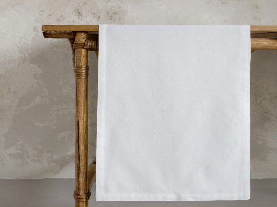 Runner Marble Off White Nima 50Χ165 50x165cm Viscose-Πολυέστερ