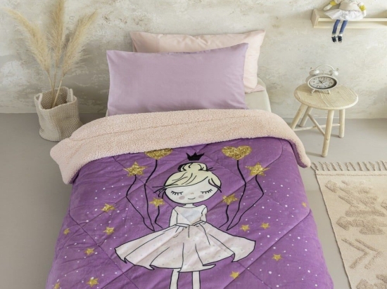 Κουβερτοπάπλωμα Παιδικό Prima Ballerina Purple-Pink Nima Μονό 150x220cm Πολυέστερ