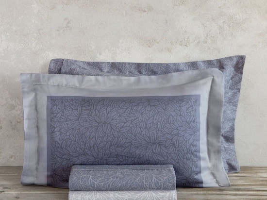 Μαξιλαροθήκες Satori Oxford 4 Πλευρών (Σετ 2τμχ) Grey Nima 52X72 100% Βαμβακοσατέν