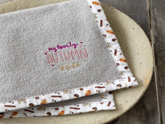 Πετσέτα Κουζίνας Lovely Autumn Grey-Multi Nima 40x40cm 100% Βαμβάκι