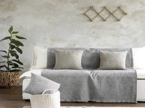 Ριχτάρι Satori Grey Nima Πολυθρόνα 180x180cm Ακρυλικό,Βαμβάκι, Polyester