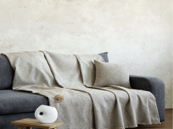 Ριχτάρι Satori Taupe Nima Διθέσιο 180x240cm Ακρυλικό,Βαμβάκι, Polyester
