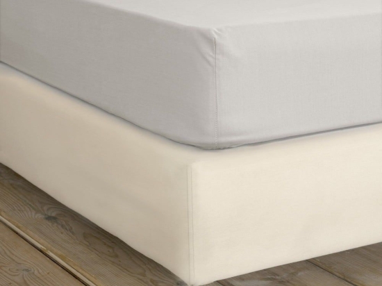 Σεντόνι Unicolors Με Λάστιχο Oat Beige Nima Υπέρδιπλo 165x240cm 100% Βαμβάκι
