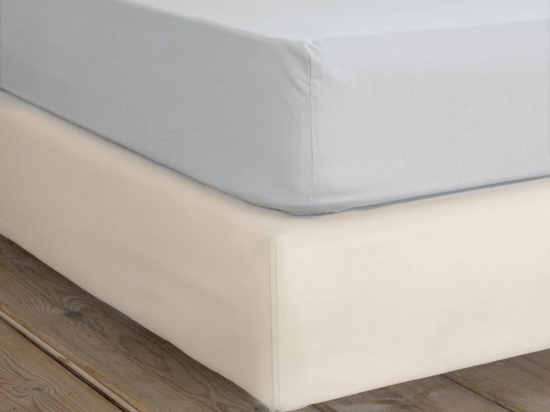 Σεντόνι Unicolors Με Λάστιχο Shiny Grey Nima Υπέρδιπλo 165x240cm 100% Βαμβάκι