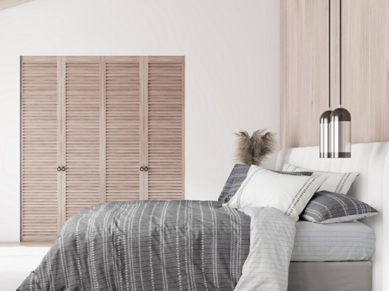 Σεντόνια Bold (Σετ 4τμχ) Grey Nima Διπλό 220x260cm 100% Βαμβάκι