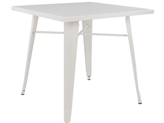 ΤΡΑΠΕΖΙ ΜΕΤΑΛΛΙΚΟ MILK WHITE ΜΑΤ HM0608.21 80X80X76