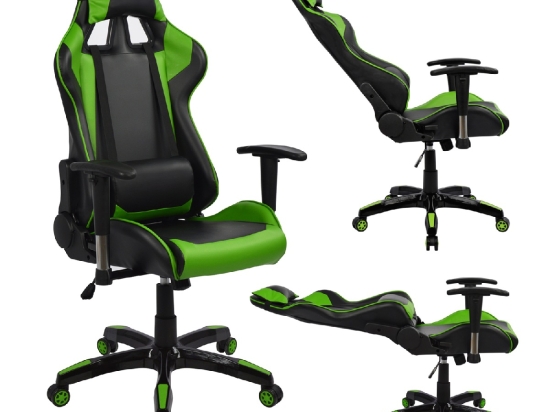 ΠΟΛΥΘΡΟΝΑ GAMING RACING HM1056.03 ΜΑΥΡΟ - ΠΡΑΣΙΝΟ PU 67x70x134 εκ.