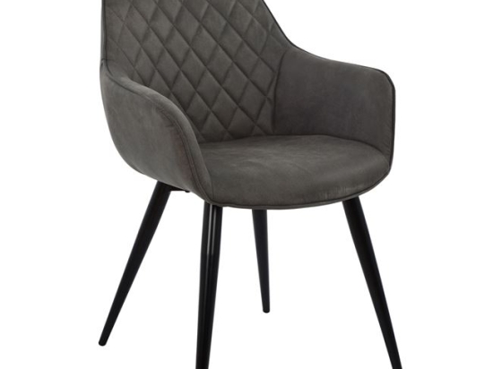 ΠΟΛΥΘΡΟΝΑ MANDO HM8006.10 ΜΕ ΓΚΡΙ NUBUCK ΥΦΑΣΜΑ 60x60x84 εκ.
