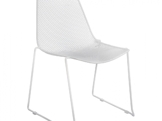 ΚΑΡΕΚΛΑ ΜΕΤΑΛΛΙΚΗ MESH ΛΕΥΚΗ URANIA HM8011.02 56x58,5x86cm