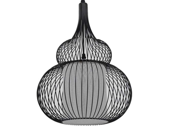 Φωτιστικό Οροφής Panya 01199 Black GloboStar Μέταλλο,Ύφασμα