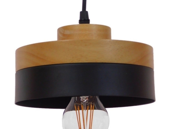 Φωτιστικό Οροφής Ruhiel 01233 Black GloboStar Μέταλλο,Ξύλο