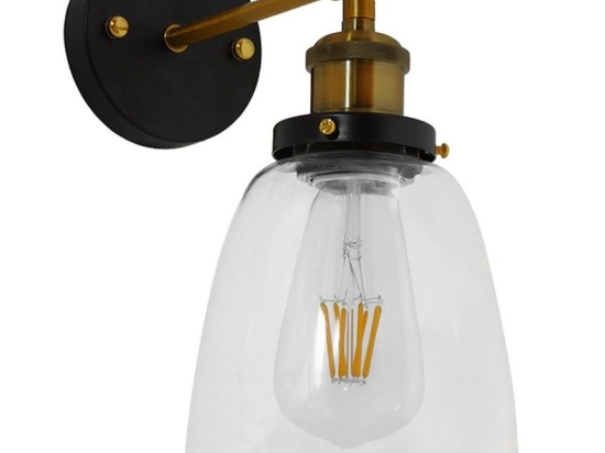 Φωτιστικό Τοίχου-Απλίκα Lydia 01071 Gold GloboStar Μέταλλο,Γυαλί