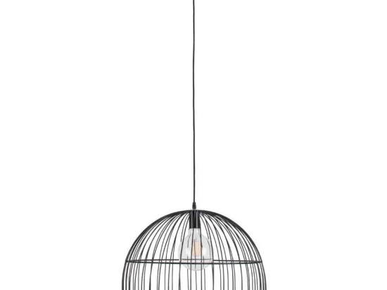 Φωτιστικό Οροφής Nevis 00681 1xΕ27 Με Πλέγμα Φ49x34,5cm Black GloboStar
