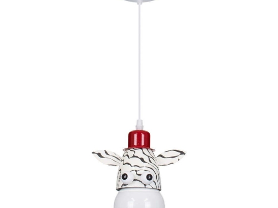 Φωτιστικό Οροφής Παιδικό Zebra 00639 1xΕ27 19x10,5x13,5cm White Black GloboStar