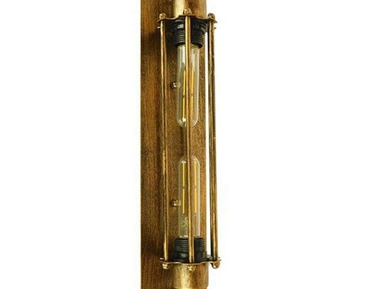 Φωτιστικό Τοίχου - Απλίκα Finley 01568 2xE27 Με Πλέγμα 9,5x10x47cm Gold Rust GloboStar