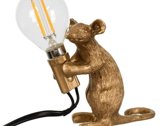 Φωτιστικό Επιτραπέζιο Mouse 00680 1xE12 12x4x10cm Gold GloboStar