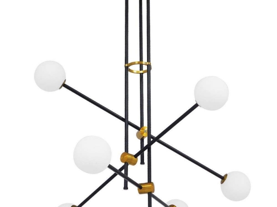 Φωτιστικό Οροφής Velvet 0994 6xG9 Φ80x85cm Black-Gold GloboStar