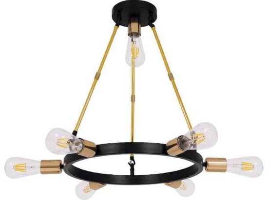 Φωτιστικό Οροφή Sailor 01445 7xE27 Φ55x55cm Black-Gold GloboStar