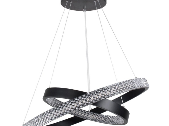 Φωτιστικό Οροφής Diamond Duo 61150-DECO Led 75W Φ40x60cm Black GloboStar