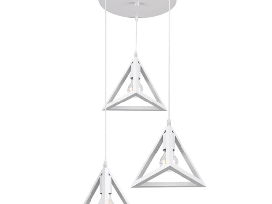 Φωτιστικό Οροφής Triangle 00617 E27 Φ49x130cm White GloboStar