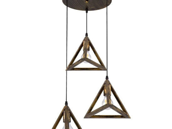 Φωτιστικό Οροφής Triangle 00619 E27 Φ49x130cm Bronze-Gold GloboStar