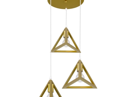 Φωτιστικό Οροφής Triangle 00620 E27 Φ49x130cm Gold GloboStar