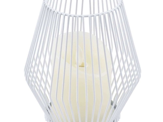 Φανάρι Με Διακοσμητικό Κερί Candle Led 76488 Φ14x16cm Με Μπαταρία & Χειριστήριο Dimmable 2700K White Αλουμίνιο
