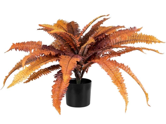 Τεχνητό Φυτό Bloody Fern 20057 Φ70x40cm Orange-Brown GloboStar Πολυαιθυλένιο,Ύφασμα
