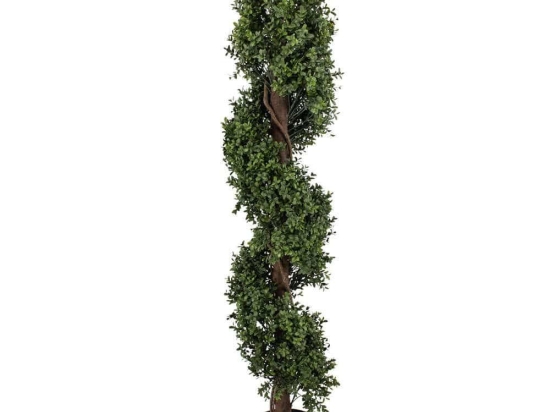 Τεχνητό Δέντρο Σπιράλ Πυξός 20401 150cm Brown-Green Globostar Πολυαιθυλένιο,Ξύλο