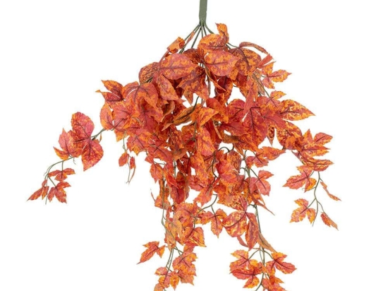 Τεχνητό Κρεμαστό Φυτό Maple 20243 80cm Orange Globostar Πολυαιθυλένιο,Ύφασμα
