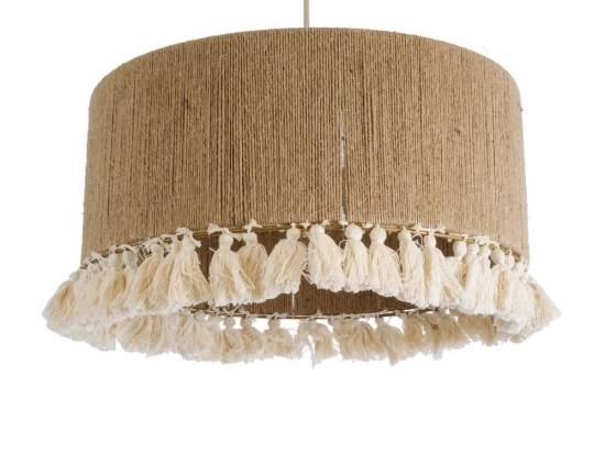 Φωτιστικό Οροφής Κρεμαστό Puertorico 02094 Boho 3xE27 IP20 50x27cm Beige-White GloboStar