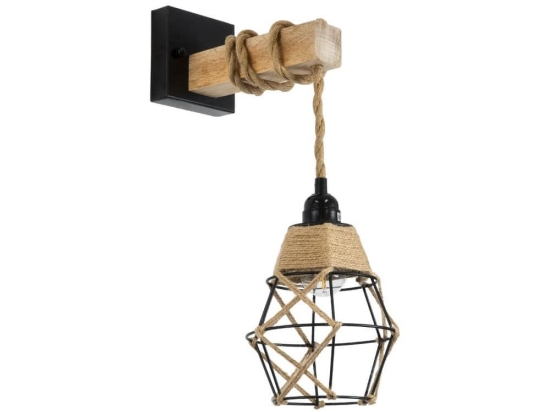 Φωτιστικό Τοίχου - Απλίκα Bellariva 01961 Boho 1xE27 IP20 10x30x43cm Black-Beige GloboStar