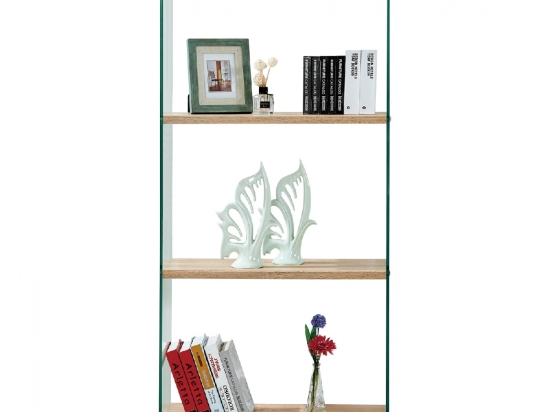 ΒΙΒΛΙΟΘΗΚΗ ΑΠΟ ΓΥΑΛΙ ΚΑΙ ΡΑΦΙΑ ZAHI ΑΠΟ MDF 76X30X165Υεκ.HM8092