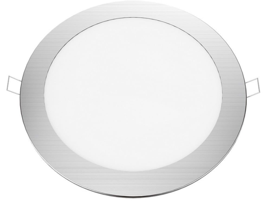 Panel Led Χωνευτό Plato1840RNM 18W 4000K 1460lm Nickel Aca Στρόγγυλο Αλουμίνιο