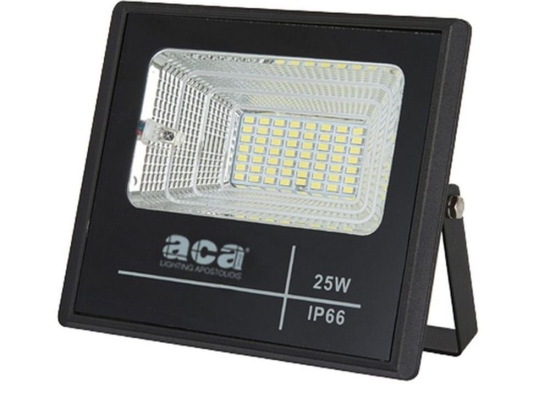 Προβολέας Led Ηλιακός Με Φωτοβολταϊκό Svide SV2560 25W 6000K Black Aca