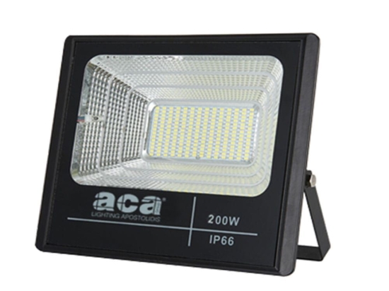Προβολέας Led Ηλιακός Με Φωτοβολταϊκό Svide SV20060 200W 6000K Black Aca