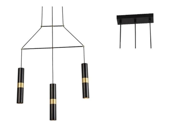Φωτιστικό Οροφής - Ράγα HM853P66BK 3XGU10 66X8XH150 Black Aca Decor Μέταλλο