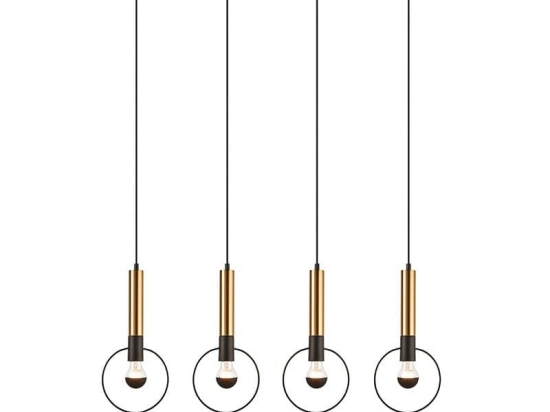 Φωτιστικό Οροφής - Ράγα HL39974P94BB 4ΧΕ27 93X18ΧΗ116 Brass-Black Aca Decor Μέταλλο