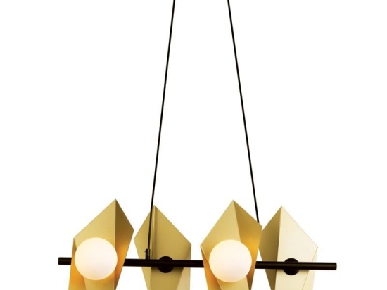 Φωτιστικό Οροφής - Ράγα HL42594P68BG 4ΧG9 68Χ26ΧΗ120 Gold-Black Aca Decor Μέταλλο,Γυαλί