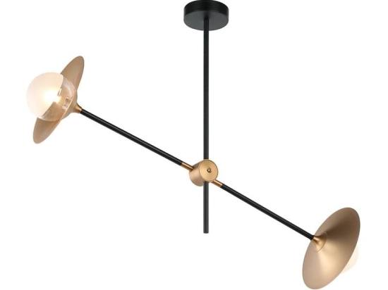 Φωτιστικό Οροφής - Ράγα HL4322C84BB 2ΧG9 85X20ΧΗ51 Brass-Black Aca Decor Μέταλλο,Γυαλί