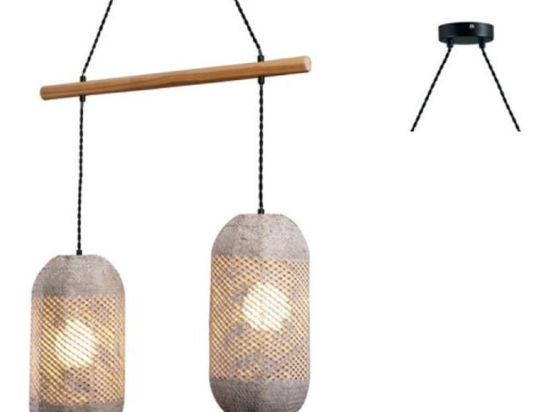 Φωτιστικό Οροφής - Ράγα OD762P60RW 2ΧΕ27 60X20XH120 Natural Aca Decor Rattan,Ξύλο