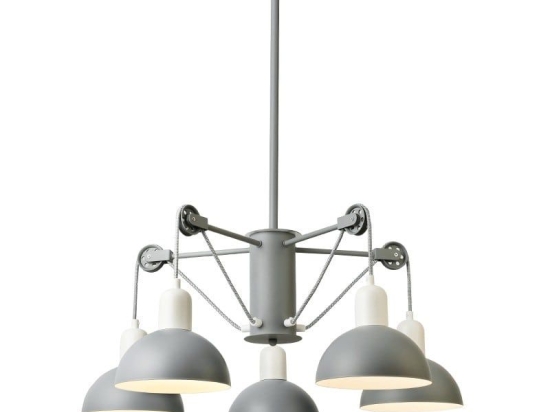 Φωτιστικό Οροφής 5ΧΕ14 D68XH85 Grey-White Aca Decor Μέταλλο