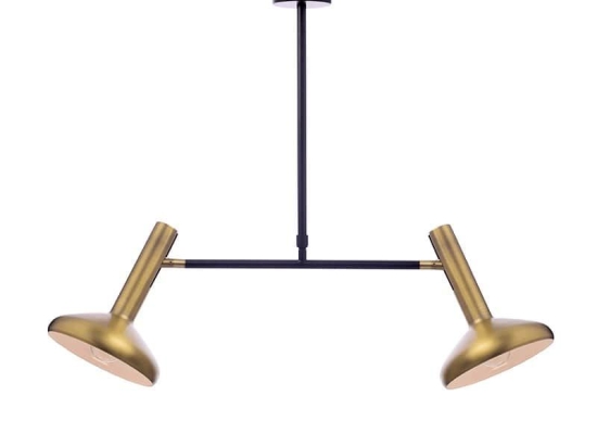 Φωτιστικό Οροφής AR4182P69BB 2ΧΕ27 69Χ20XΗ92 Brass-Black Aca Decor Μέταλλο