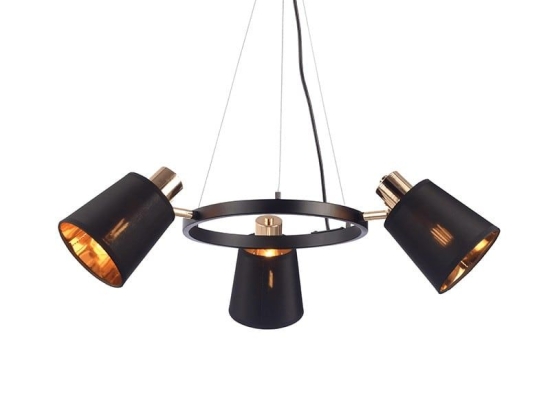Φωτιστικό Οροφής EG213P63BK 3ΧΕ14 D63XH100 Black Aca Decor Μέταλλο,Ύφασμα