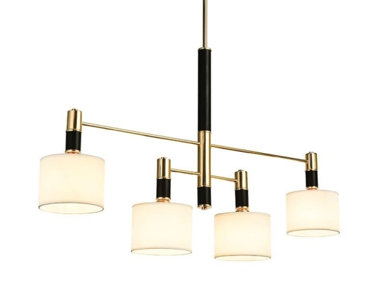 Φωτιστικό Οροφής EG224P100BG 4ΧΕ14 D100XH83 Gold-Black Aca Decor Μέταλλο,Ύφασμα